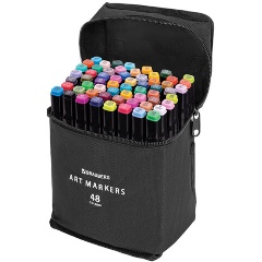 Изображение товара Маркеры для скетчинга двусторонние, НАБОР 48 шт., текстильный чехол, BRAUBERG ART, 152231