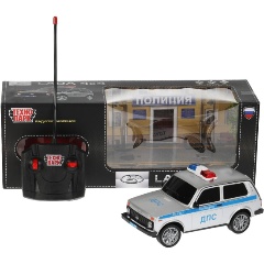 Изображение товара Машина на радиоуправлении ТЕХНОПАРК LADA ПОЛИЦИЯ 4x4 18 см, свет, сер, LADA4X4-18LPOL-GY