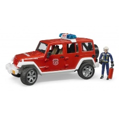 Изображение товара Масштабная модель BRUDER 02-528 Внедорожник Jeep Wrangler Unlimited Rubicon Пожарная с фигуркой
