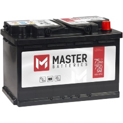 Изображение товара Аккумулятор MASTER BATTERIES, 276x175x190, обратная полярность, 75 Ач