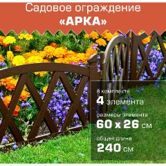 Изображение товара Ограждение садовое МАСТЕРСАД "Арка", коричневое
