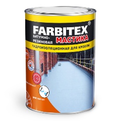 Изображение товара Мастика битумно-резиновая для кровли Farbitex, гидроизоляционная, 17 кг