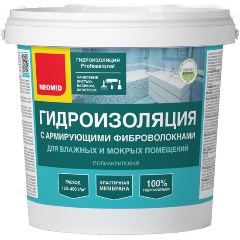 Изображение товара Мастика гидроизоляционная Neomid, с армирующими фиброволокнами, 1,3 кг