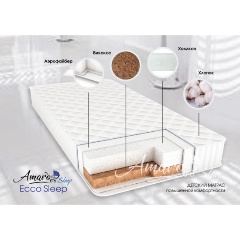 Изображение товара Матрас Amarobaby двусторонний Ecco Sleep, 120х60х12 см.