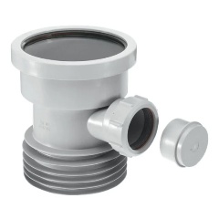 Изображение товара Муфта McAlpine MRDC1D-GR, L=156 мм с манжетой и отводом 40 мм, 110 мм под раструб. соед, выход внутрь 110 мм трубы