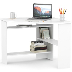 Изображение товара Угловой компьютерный стол КСТ-02 белый из ЛДСП 90x90 см от СОКОЛ