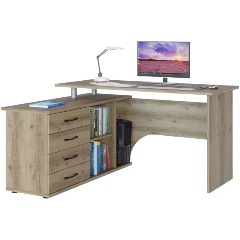 Изображение товара Стол компьютерный МЕБЕЛЬНАЯ ФАБРИКА "СОКОЛ" КСТ-109Л Левый Дуб делано