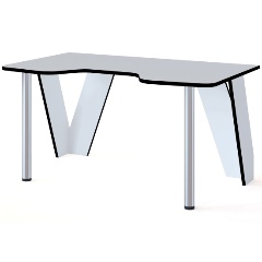 Изображение товара Стол компьютерный МЕБЕЛЬНАЯ ФАБРИКА "СОКОЛ" КСТ-116 Белый/черный