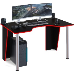 Изображение товара Стол компьютерный МЕБЕЛЬНАЯ ФАБРИКА "СОКОЛ" КСТ-18 Черный/красныйК