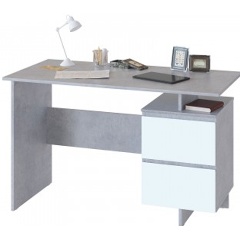 Изображение товара Письменный стол МЕБЕЛЬНАЯ ФАБРИКА СОКОЛ СПм-19 бетон белый 120х60 см
