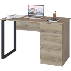 Изображение товара Письменный стол СПм-205 из ЛДСП с металлической опорой и ящиками