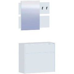 Изображение товара Прихожая МЕБЕЛЬНАЯ ФАБРИКА СОКОЛ ВШ-15 Белый компактная с зеркалом и обувницей