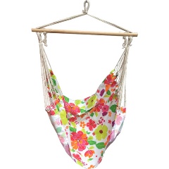 Изображение товара Гамак-кресло МЕБЕЛЬТОРГ "Эмма"(ткань зеленая разноцветные цветы)