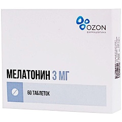 Изображение товара Мелатонин OZON 3 мг таблетки для нормализации сна №60 без рецепта