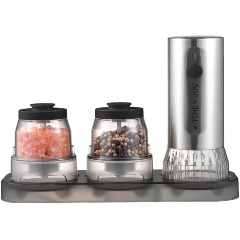 Изображение товара Мельница для специй Kitchen Joy Mill Set Rechargable электрическая, со встроенным аккумулятором, 2 стакана, нерж. сталь (KJ-MSRB)