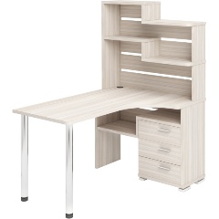 Изображение товара Стол компьютерный МЭРДЭС СР-132-150 К-ЛЕВ с надстройкой ДОМИНО бежевый левый