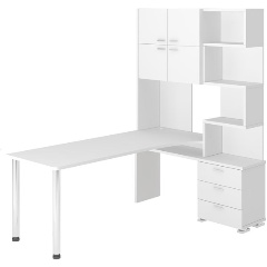 Изображение товара Стол компьютерный МЭРДЭС СР-500М/190 БЕ-ЛЕВ Белый жемчуг