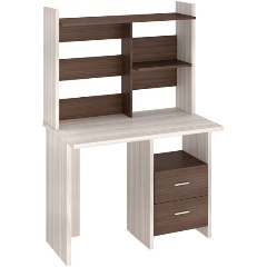 Изображение товара Стол компьютерный МЭРДЭС СКЛ-Прям100Р+НКЛ-100 КШ Карамель/Шамони-Ч С надстрой