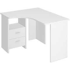 Изображение товара Стол компьютерный МЭРДЭС СКЛ-Угл 120 БЕ ЛЕВ Белый без надстрой