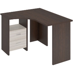 Изображение товара Компьютерный стол МЭРДЭС СКЛ-Угл 120 ВК ЛЕВ бежевый венге с тумбой