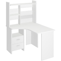 Изображение товара Стол компьютерный МЭРДЭС СКЛ-Угл120+НКЛ-100 БЕ ПРАВ Белый С надстрой