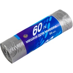 Изображение товара Мешки для мусора 30 шт, 60 л, 7 мкм, ПНД, черные РемоКолор 61-1-061