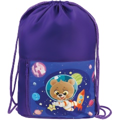 Изображение товара Мешок для обуви Мульти-Пульти Spaceman 340x420 мм синего цвета с карманом