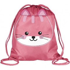 Изображение товара Мешок для обуви Каляка-Маляка КОШКА 38x38 см розовый 1 отделение с большой карманом на молнии