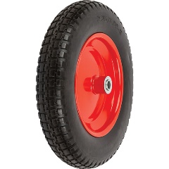 Изображение товара Колесо запасное полиуретановое 360х65х220 мм (PU 3.25-8), подшипники 16 мм для тачек 77601 , 77602 , 77607