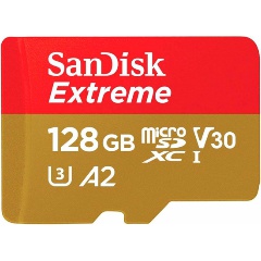 Карта памяти micro SDXC 128Gb Sandisk Extreme UHS-I U3 V30 A2 + ADP (160/90 MB/s)