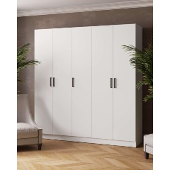 Изображение товара Шкаф МИКОН Ларс 2,0 белый распашной мебель для комнаты с 5 дверями