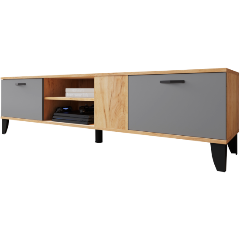 Изображение товара Тумба под ТВ МИКОН ТВМ-5 дуб крафт золотой/серый графит