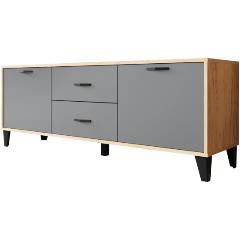 Изображение товара Тумба под ТВ МИКОН ТВМ-6 дуб крафт золотой/серый графит