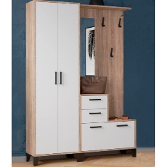 Изображение товара Прихожая МИКОН Витра с шкафом и зеркалом белая дуб сонома современная мебель