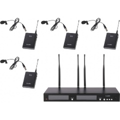 Изображение товара Микрофонная система LAudio RWS-4BLV, беспроводная, 4 петличных микрофона