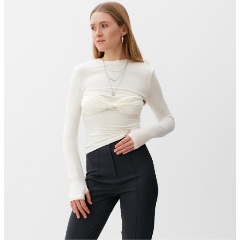 Изображение товара Женский лонгслив MINAKU Casual Collection 10243589, хлопок с эластаном, размер 46