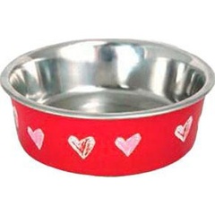 Изображение товара Миска для животных Triol BL-18 "Сердца" красная 150 мл