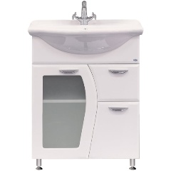 Изображение товара Тумба с раковиной MISTY Дрея - 65 с 1-им ящ.(стекл)+раков. (комп)