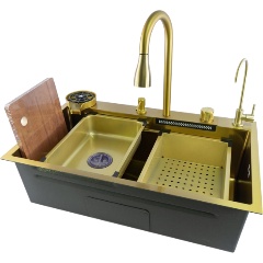 Изображение товара Кухонная мойка многофункциональная Fmark FSC003C, матовое золото