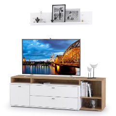 Изображение товара Гостиная MOBI Бэль № 01 дуб крафт золотой/белый премиум 171х43х180 см