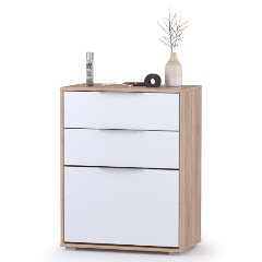 Изображение товара Тумба для обуви MOBI широкая Куба (Комод 13.113) цвет дуб сонома/белый премиум