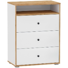 Изображение товара Комод MOBI Вуди 13.293 белый премиум дубли крафт золотой для детской комнаты