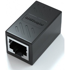 Изображение товара Проходной адаптер RJ-45 (F) <->RJ-45(F), FTP, проходной, ABS пластик, черный, кат. 5e VCOM <CT251S>