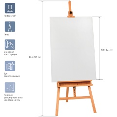 Изображение товара Напольный лира-мольберт Гамма Студия из лакированного бука 65,5*85*164 см