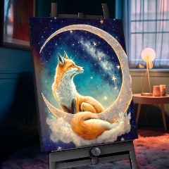 Изображение товара Картина по номерам с кристаллами из хрусталя ФЛЮИД SHR0555 Звездная лиса 40х50 см