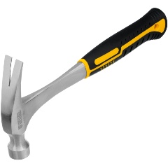 Изображение товара Молоток-гвоздодер DENZEL 350 г, цельнометаллический, двухкомпонентная рукоятка, 10422