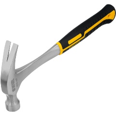 Изображение товара Молоток-гвоздодер DENZEL 450 г, цельнометаллический, двухкомпонентная рукоятка, 10423