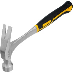 Изображение товара Молоток-гвоздодер DENZEL 560 г, цельнометаллический, двухкомпонентная рукоятка, 10424