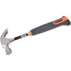 Изображение товара Молоток-гвоздодер TACTIX 225 г круглый боек рукоятка фибергласс резина