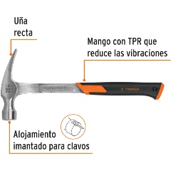 Изображение товара Молоток-гвоздодер цельнометаллический TRUPER MXR-20 16821